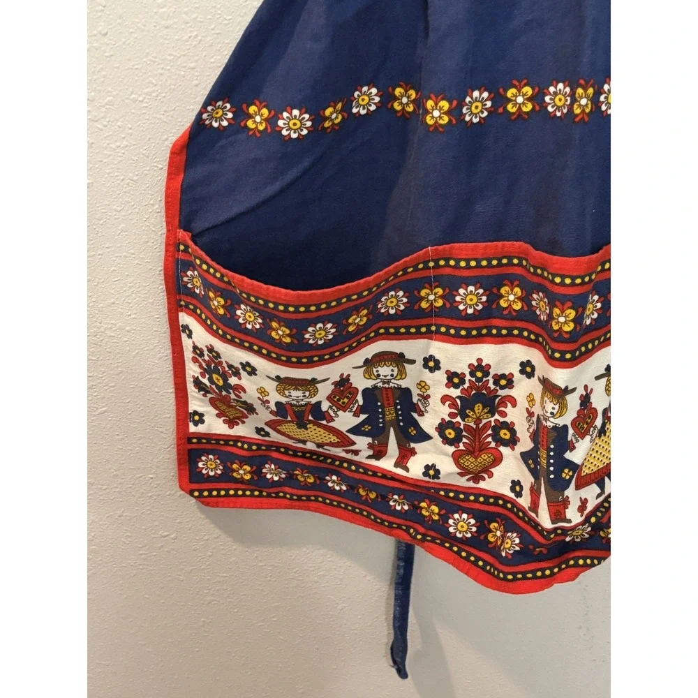 Vintage Austrain Folk Art Scandinavian Apron Women's Full Bib One Size Fits Most